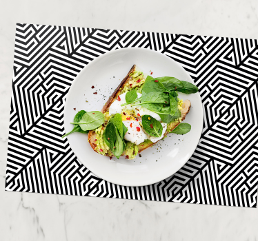 Tischset modern mit geometrischem schwarzen muster - TenStickers