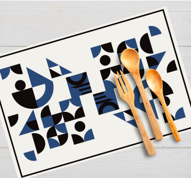 Tischset modern mit geometrischen blauen mustern - TenStickers