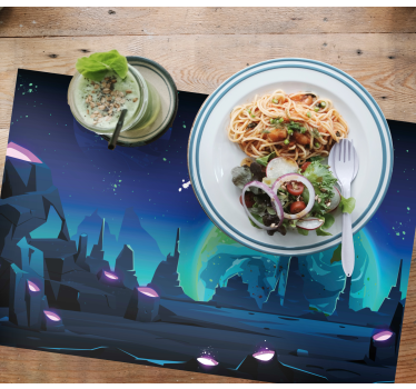 Tischset modern mit kosmischer landschaftsszene - TenStickers