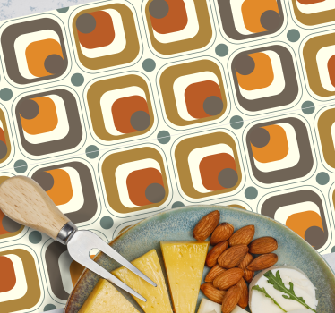 Tischset modern mit retro gemusterten quadraten - TenStickers