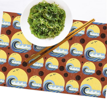 Tischset modern mit stilisiertem wellenmuster - TenStickers