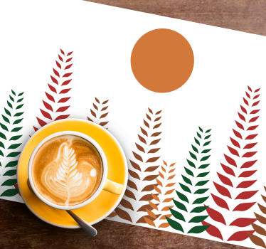 Tischset modern mit stilvollem blattmotiv - TenStickers