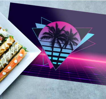 Tischset modern retro palm geometrie - TenStickers