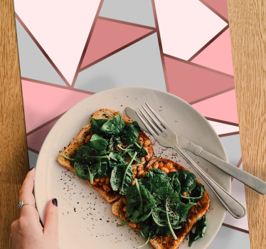Tischset modern Rosa Muster und goldene linien - TenStickers