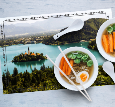 Tischset modern ruhiger seeblick - TenStickers