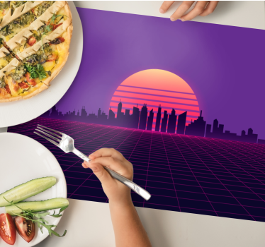 Tischset modern sonnenuntergang skyline ansicht - TenStickers