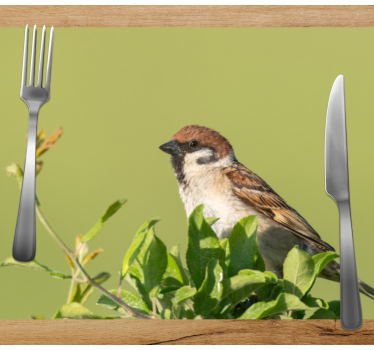 Tischset modern vogel auf grün - TenStickers