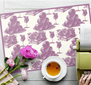 Tischset modern weinfass-stapel - TenStickers