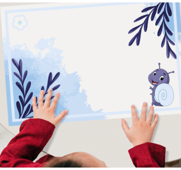 Tischset rechteckig Blaue blume und schnecke - TenStickers
