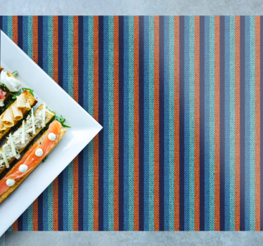 Tischset rechteckig Blaues und oranges vertikales Design - TenStickers
