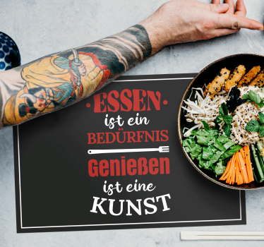 Platzset rechteckig Essen ist ein Bedürfnis - TenStickers