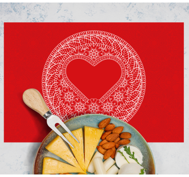 Tischset rechteckig Herzmandala - TenStickers