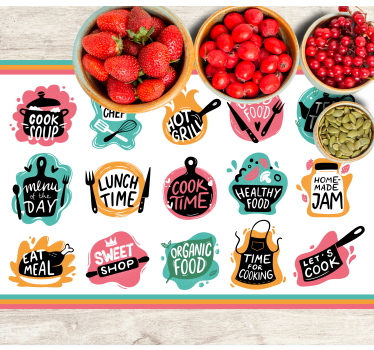 Tischset rechteckig Kochen essen küche abzeichen logos - TenStickers