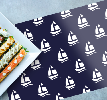 Tischset rechteckig Marineblaues nautisches Muster - TenStickers