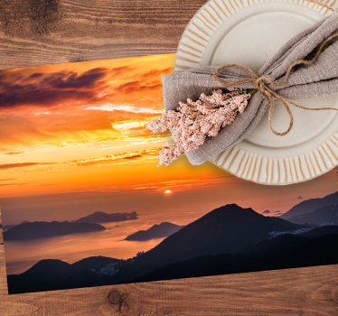 Tischsets Orangefarbener Sonnenuntergang - TenStickers