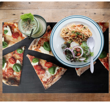 Tischset restaurant für geschnittene pizza - TenStickers