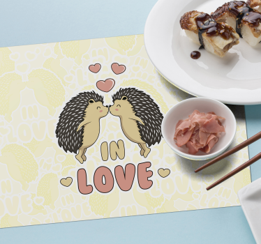 Tischset Stachelschwein Stachelschwein verliebt - TenStickers