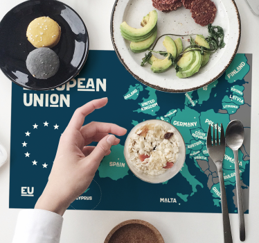 Tischset text europäische union karte - TenStickers