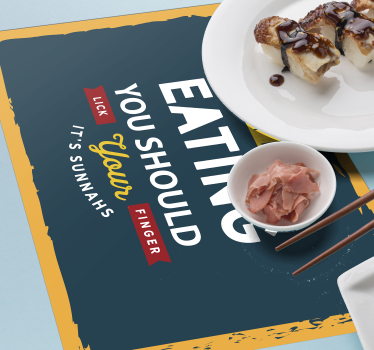 Tischset text für ein fingerleckendes essen - TenStickers