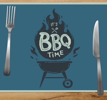 Tischset text grillzeit flammen - TenStickers