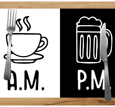 Tischset text kaffee bier kontrast - TenStickers