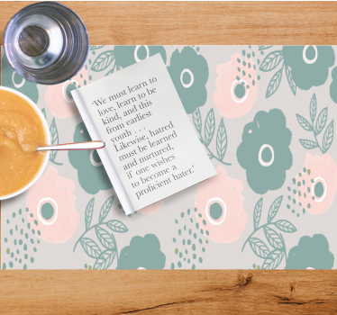 Tischset text mit floralem zitat hintergrund - TenStickers