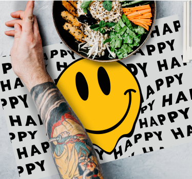 Tischset text mit fröhlichem smiley gesicht - TenStickers