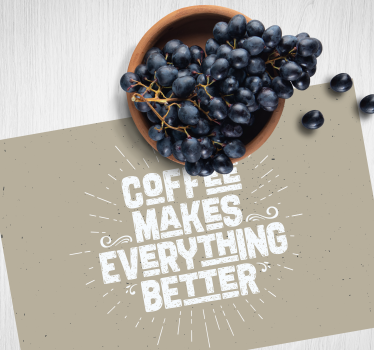 Tischset text mit kaffee motivationsspruch - TenStickers