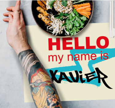 Tischset text mit personalisierter namensankündigung - TenStickers