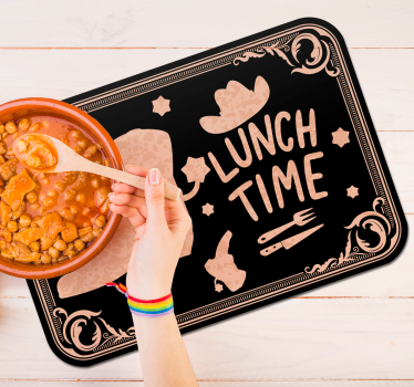 Tischset text zur mittagszeit im western-stil - TenStickers