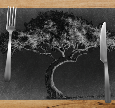 Tischset textur baum-silhouette kunst - TenStickers