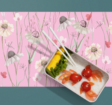 Tischsets originell blumenmuster in rosa - TenStickers