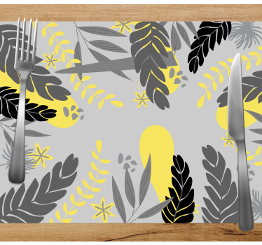 Tischset textur botanisches blatt design - TenStickers