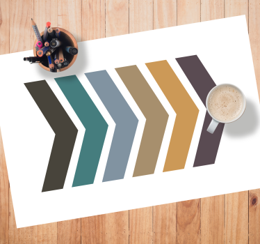 Tischset textur chevron farbblöcke - TenStickers