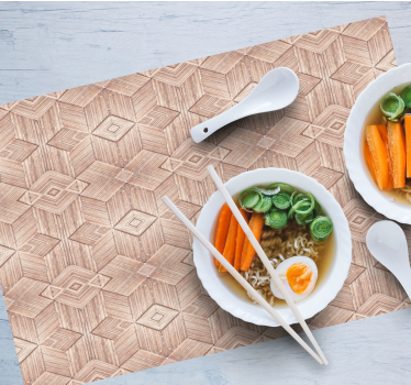 Tischset textur geometrisches holz-muster - TenStickers