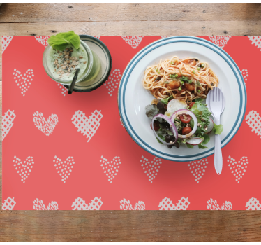 Tischset textur herzmuster - TenStickers