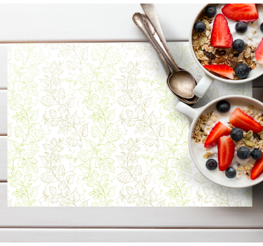 Tischset textur mit botanischem blättermotiv - TenStickers