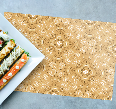 Tischset textur mit elegantem floralen design - TenStickers