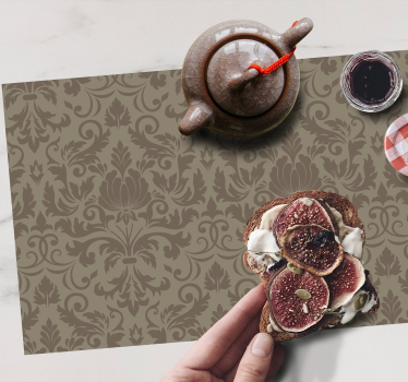 Tischset textur mit filigranem botanischen design - TenStickers