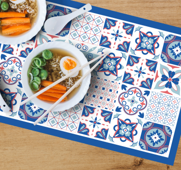 Tischset textur mit filigranem fliesenmuster - TenStickers