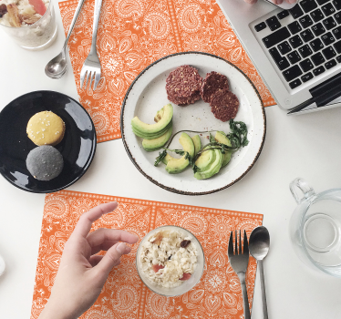 Tischset textur mit filigranem orangenmuster - TenStickers