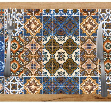 Tischset textur mit filigranen fliesenmustern - TenStickers