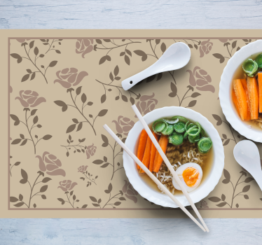 Tischset textur mit floralem botanischen muster - TenStickers