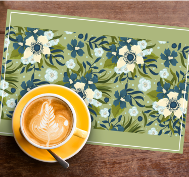 Tischset textur mit floralem muster hintergrund - TenStickers