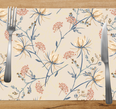Tischset textur mit floralen mustern - TenStickers