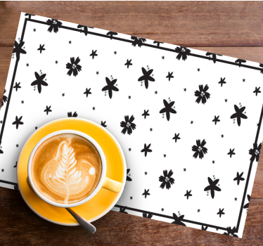 Tischset textur mit floraler dekoration - TenStickers
