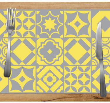 Tischset textur mit geometrischen motivfliesen - TenStickers