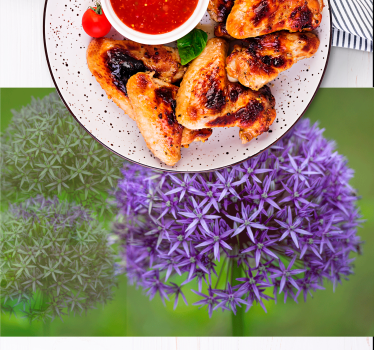 Tischset textur mit lebhaften lila blumen - TenStickers