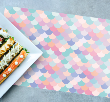 Tischset textur mit pastellfarbenem wellenmuster - TenStickers