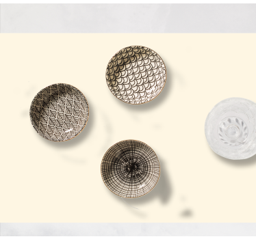 Tischset textur mit stilvollen gemusterten schalen - TenStickers
